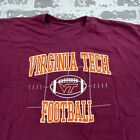 Virginia Tech Hokies Shirt Men XXL 2XL Maroon Tee Spell Out Logo Football VTG