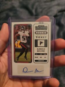 2022 Panini Contenders Football DeAngelo Malone Rookie Ticket Auto SP
