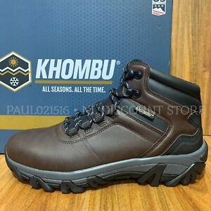 KHOMBU Men's Lincoln All Seasons Work Hiking Snow Boots ~ Brown/Black