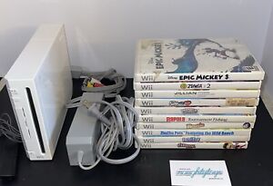 New ListingNintendo Wii White Console Lot w/ 10 Games, Cables - Tested & Working GameCube
