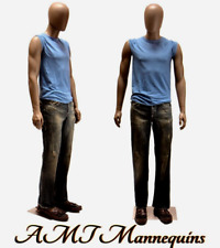 Full body African American Boy Male Painted Skin Mannequin + Metal Stand