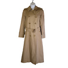 Vintage Burberry Tan Full Length Trench Coat Womens Small