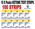 Ketone Test Strips 10xPacks (100 Strips) FreeStyle Optium Blood Abbott EXP 03/25