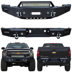 Front Bumper and Rear Bumper Fits 2011-2014 Chevy Silverado 2500 / 3500 With LED (For: 2011 Silverado 2500)