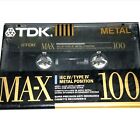 TDK MA-X 100 CASSETTE SEALED METAL POSITION JAPAN 100 MIN BLANK TAPE RECORDING