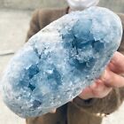 4.04LB Natural Beautiful Blue Celestite Crystal Geode Cave Mineral Specimen