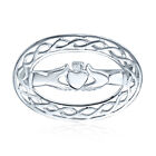Oval Claddagh Heart Celtic Knot Pin Brooch .925 Silver Sterling