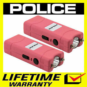 (2) POLICE Stun Gun 801 Micro Pink Self Defense Wholesale Lot