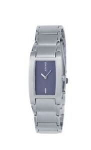 DKNY Women's Rectangle Bezel Blue Face All Stainless Steel Watch NY3078