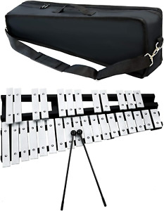 BQKOZFIN 30 Notes Foldable Glockenspiel Xylophone Vibraphone Percussion with 2