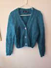 Vintage OBR Mohair Wool Cardigan Sweater Shirt Womens Med.