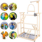 3 Layers Wood Bird Playground Large Parrot Playstand Bird Perch Stand+Feeder Cup