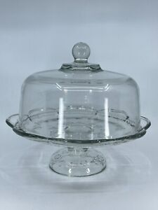 Vintage Anchor Hocking “Savannah” Cake Stand w. Glass Dome #3944340 Kitchen Bake