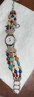 Silver Moon Sterling Silver Torquoise Beaded Womens Toggle Watch, NEW BATTERY.
