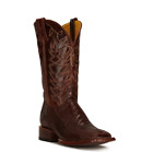 Men's Mahogany Ostrich Brass Goat Leather Exotic Cowboy Boots - 5 Day Delivery