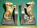 Vintage (Antique?) Brass Dog (Collie?) Bookends - Repaired
