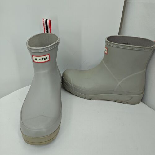 Hunter Play Short Gray Womens Rain Boots Size 8