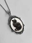1pc Gothic Style Vintage Black Cat Pendant Necklace for Women Novelty Necklace