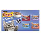 Purina Friskies Shreds Gravy Wet Cat Food Variety Pack, 5.5 oz Cans (40 Pack)