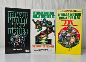 Teenage Mutant Ninja Turtles VHS Tapes Trilogy TMNT Movie Lot 1 2 & 3
