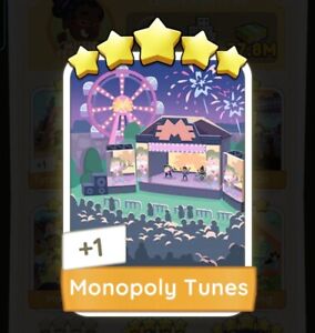 Set 13 Sticker Monopoly Tunes 5 star card