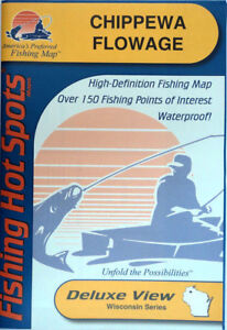 Chippewa Flowage Detailed Fishing Map, GPS Points, Waterproof, Depth #L238