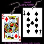Funky Novelty Blackjack PLAYING CARDS EARRINGS Poker Game Casino Costume Jewelry