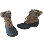 Sperry Women's Leather Faux Fur Trim Duck Boot sz 9.5M STS93847 Snow Boot