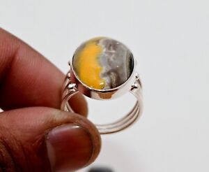 Bumble Bee Jasper Gemstone 925 Sterling Silver Handmade Jewelry Ring All Size