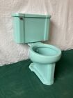 Vtg Mid Century Deco Spruce Green Porcelain Toilet Old Kohler Round Bowl 23-24E