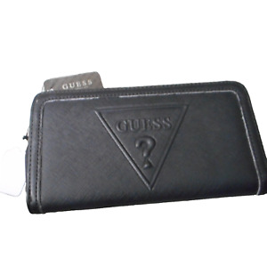 NEW GUESS Women's Muze Logo Print Faux Leather Trifold Slim Wallet Clutch Bag
