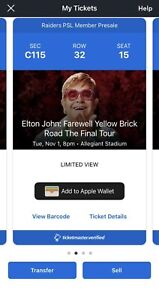 Elton John farewell tour tickets Las Vegas Nov 1