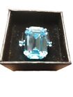 Size 9 Sterling Ring Made With 18x13 mm Aquamarine Crystal From Swarovski(337)