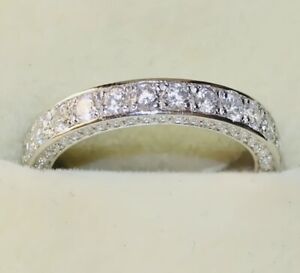 NEW Sterling Silver 925 Women's CZ Wedding Love Band Ring - Size 7 - Brilliant!
