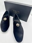NEW Versace Men's Black Velvet Medusa Logo Slip-on Loafers Size 43 EU/10 US