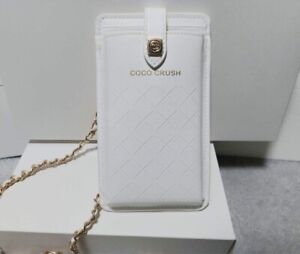 NEW CHANEL COCO CRUSH Pouch Chain Novelty White Smartphone Vip Limited F/S Japan