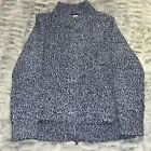 LL BEAN Women's 100% Lambs Wool Cardigan Knit Sweater 500736 Blue  XL