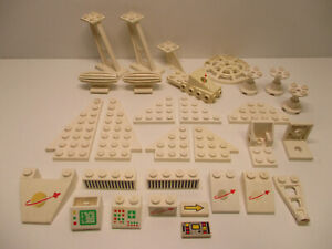 (C15 / 12) LEGO Classic Space Bricks Replacement Parts Printed White 6990 6970