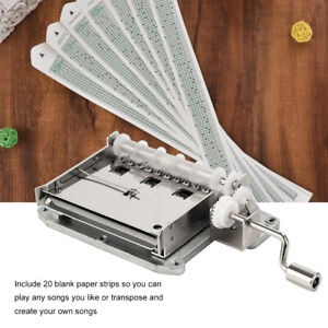 DIY 30-Note Music Box Set Hand-Cranked Programmable Mechanical Music Box 30 F5Y4