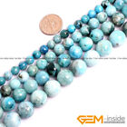 Natural Blue Hemimorphite Gemstone Round Beads For Jewelry Making Strand 15