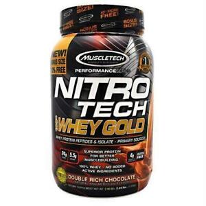 2 X Muscletech, Nitro Tech, 100% Whey Gold, French Vanilla Creme, 5.53 lbs. (2.5