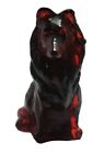 mosser glass. Ruby Red amberina collie dog. 3 in. No chips or cracks.