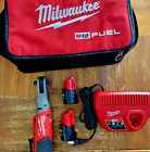 2 batteries / charger MILWAUKEE full  kit  M12 3/8 Ratchet 2557-20 !!