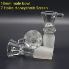 18mm male Glass Slide Funnel Bowl with 7 Holes Honeycomb Screen for glass bong
