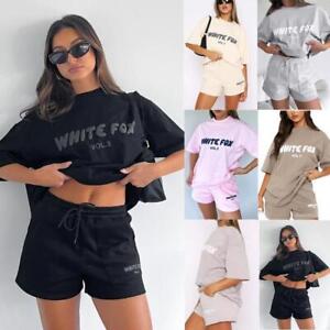 White Fox Boutique T-shirts Top Tracksuit Sets Summer Hot Girl Sport Wear Cotton