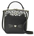 Kate Spade Daisy Vanity Meow Cat Leather Crossbody Bag Novelty Purse Black NWT