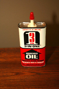 Vintage Three In One 3 in 1 Light Household Lubricant Oil Can 3oz