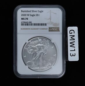New Listing2020 W BURNISHED SILVER EAGLE NGC MS70 CLASSIC BROWN LABEL