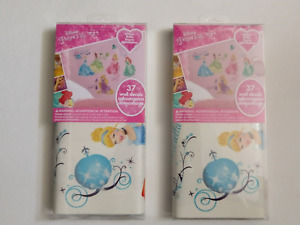 2-Pack Disney Princess Royal Debut Peel and Stick 37-Piece Wall Decals Brand New