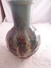 New ListingVintage Rustic Art Pottery Vase Drip Glaze Green Red 8.6 inches Signed